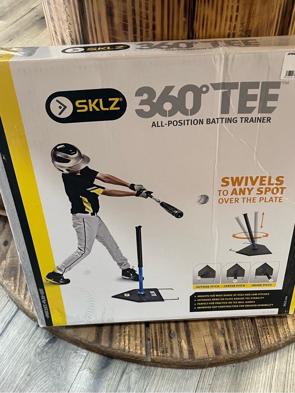 SKLZ 360 Swivel Baseball/Softball Hitting/Batting Tee 22"-36" Adjustable Height